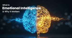 Illustration of emotional intelligence skills and self awareness for personal growth