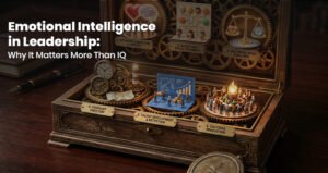 A leader with strong emotional intelligence in leadership, connecting with their team through trust, empathy, and clear communication