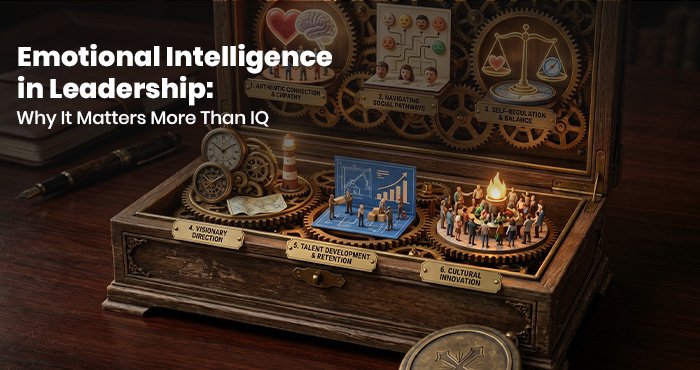 A leader with strong emotional intelligence in leadership, connecting with their team through trust, empathy, and clear communication