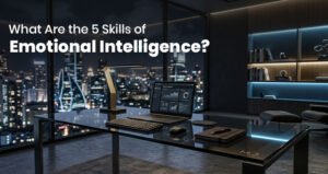 A visual showing the five skills of emotional intelligence, including self-awareness, empathy, and self-regulation, for personal and professional growth