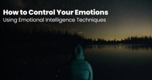 A person practicing emotional intelligence techniques for managing emotions and emotional regulation in a calm, focused way